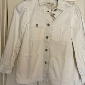 Madewell white denim jacket size xxs NWT